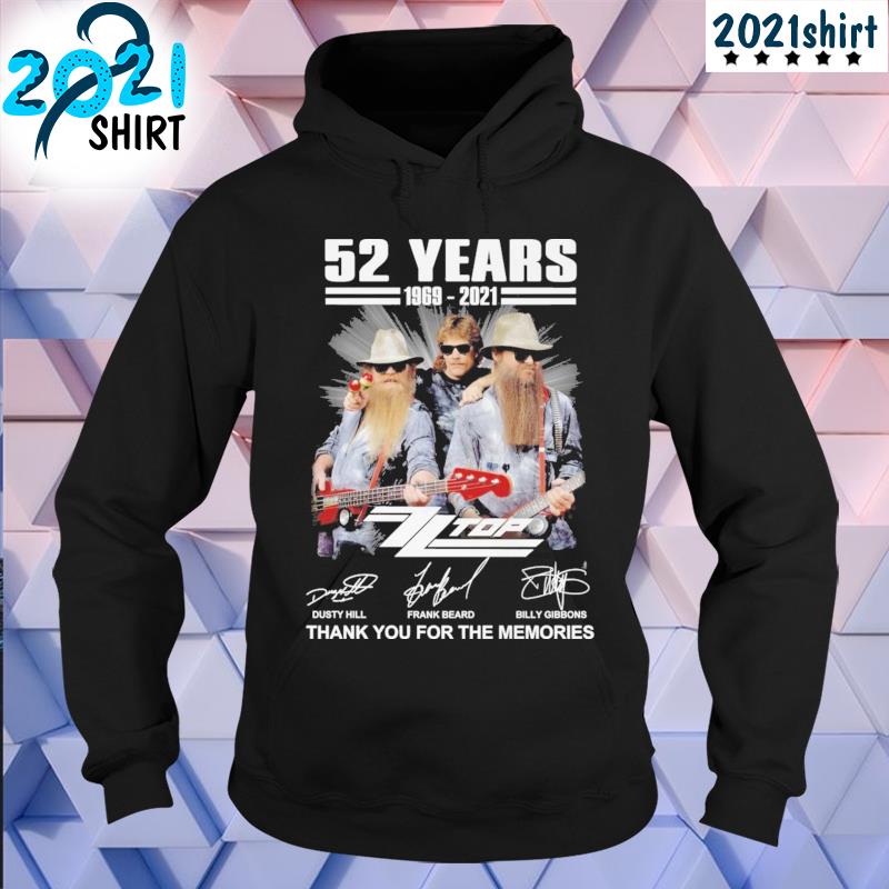 52 years 1969 2021 ZZ Top thank you for the memories signatures s Unisex hoodie