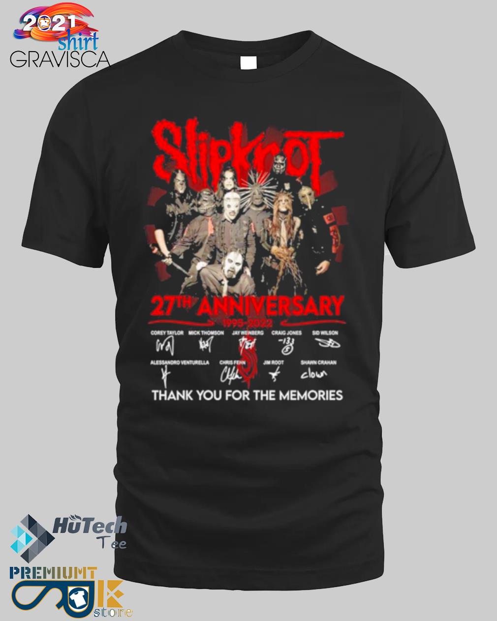 1995 2022 27th anniversary slipknot thank you for the memories signatures shirt