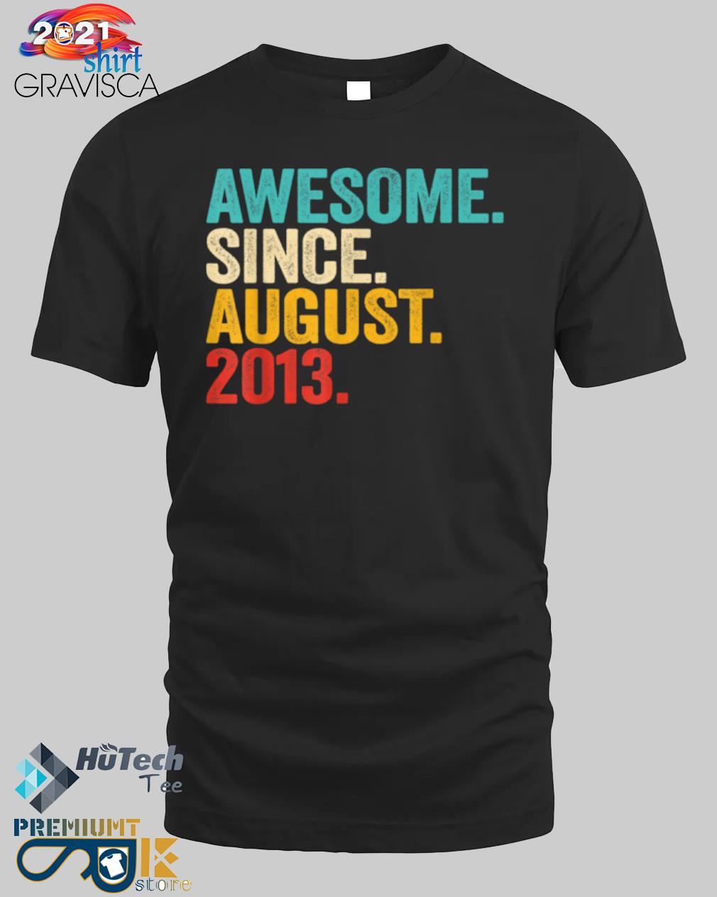9th birthday gift 9 year old boy awesome since august 2013 shirt
