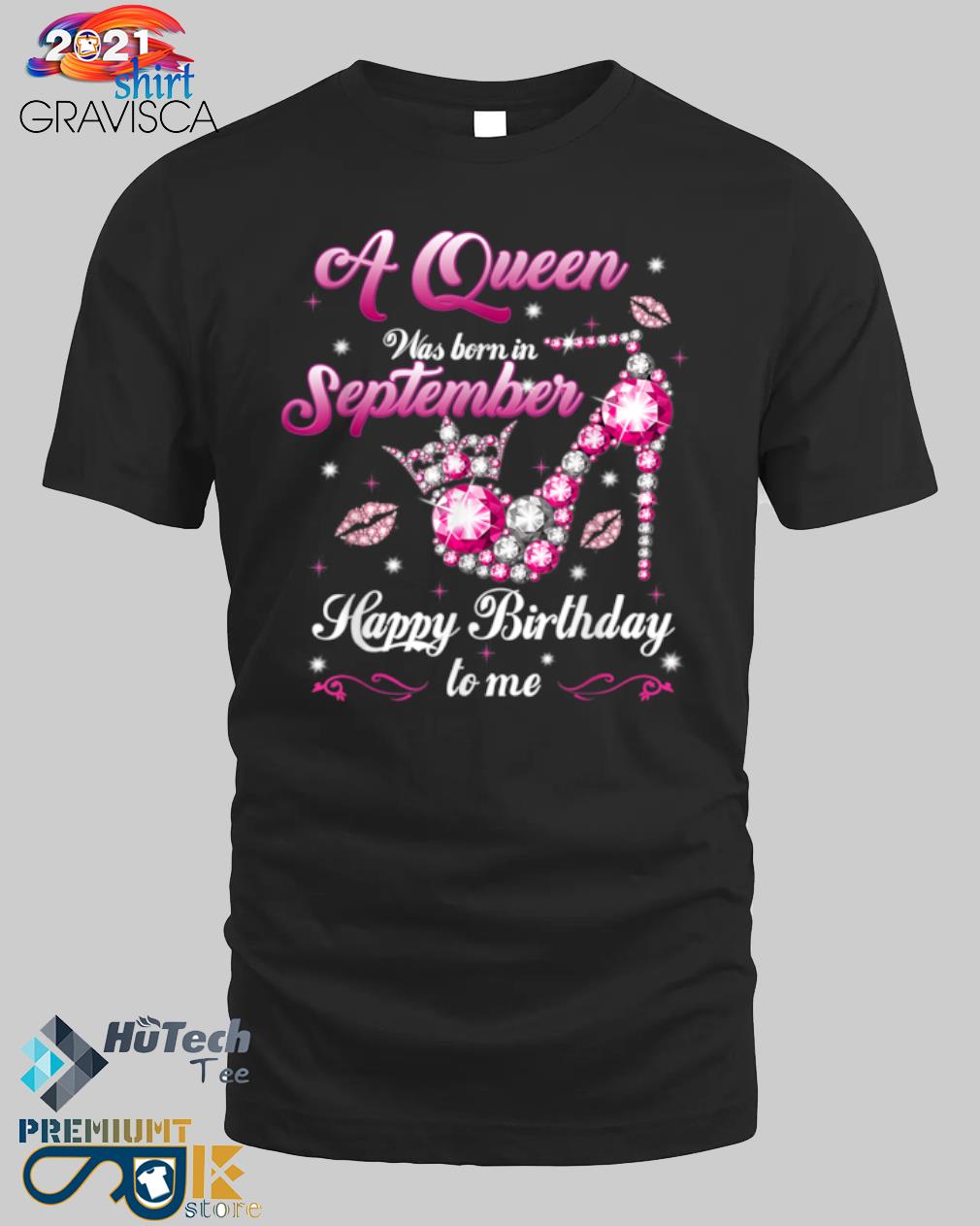 A queen was born in september happy birthday to me diamond shirt