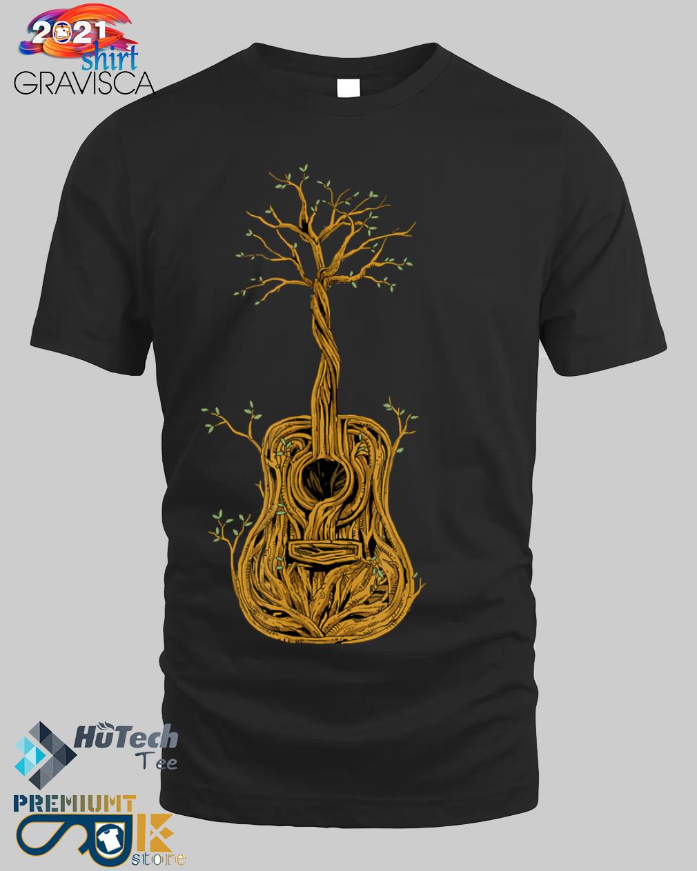 Acoustic guitar tree of life guitar player nature guitarist shirt